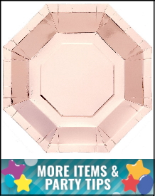 Rose Gold Foil Party Supplies, Decorations, Balloons and Ideas